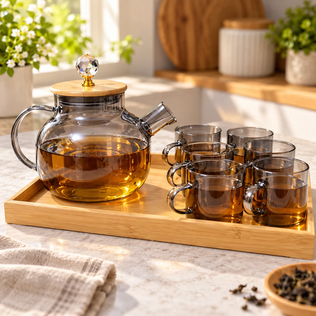 Premium Glass Teapot Set with 6 Cups - view 3